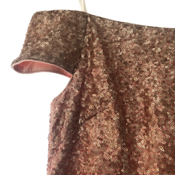 NWT Vince Camuto Blush Peach Sequin Midi Dress - Picture 6 of 11